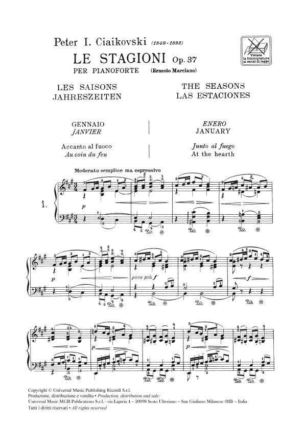 Le Stagioni Op. 37 - Ed. E. Marciano - Per Pianoforte - pro klavír